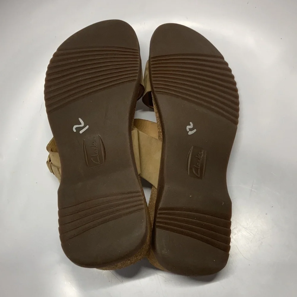 Clarks cork footbed slip‎ on sandals size 10